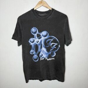 Foo Fighters Molecule 2014 T-Shirt Tour Tee Shirt Men's Medium Gray Blue Cotton